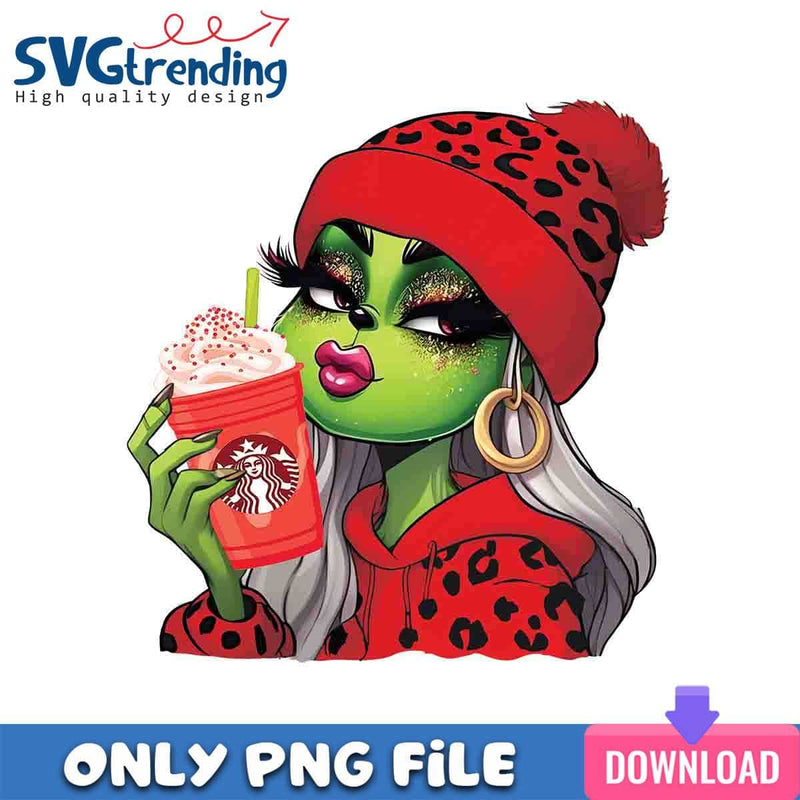 Sweet Grinch Lady PNG Leopard Grinch PNG Instant Download