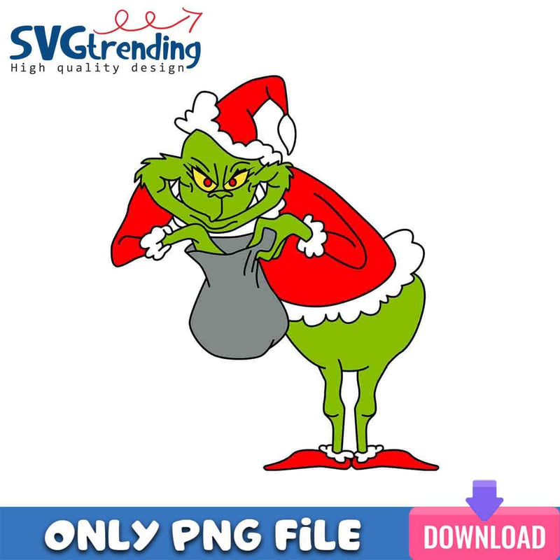 Sneaky Grinch Santa PNG Grinchmas Santa PNG Instant Download