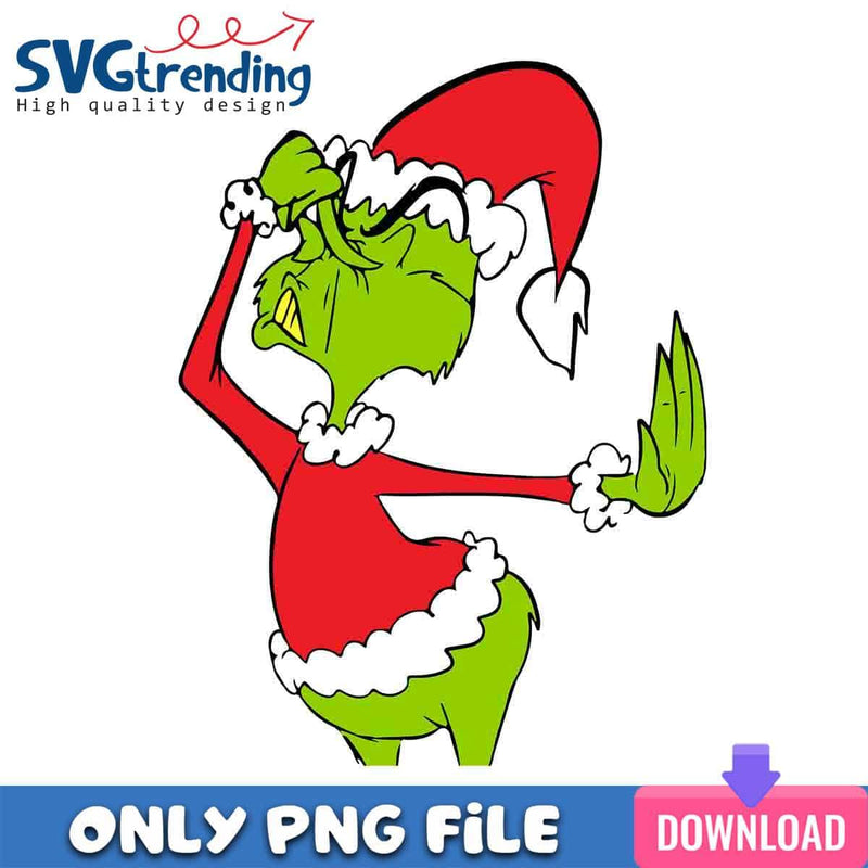 Stubborn Grinch Santa PNG Grinch Mode PNG Instant Download