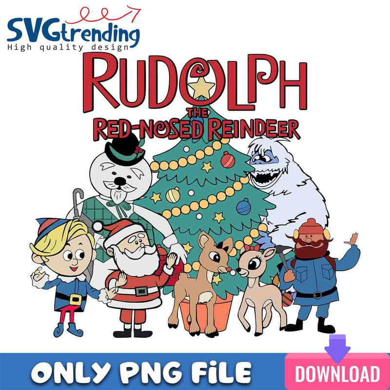 Santa Rudolph PNG Red Nosed Reindeer PNG Instant Download