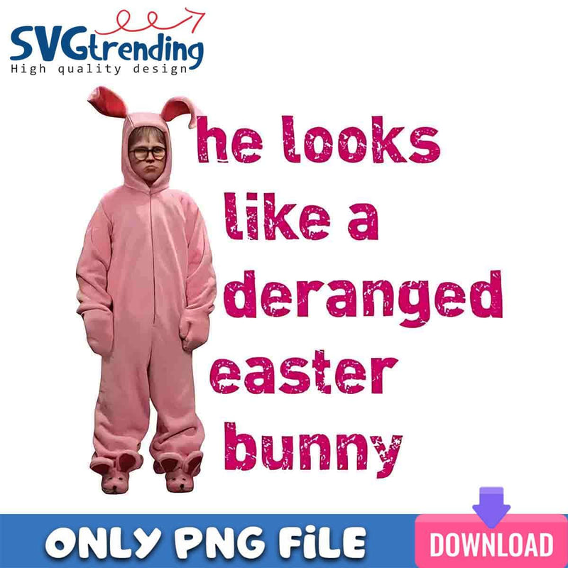 A Deranged Easter Bunny PNG Ralphie Pink Bunny PNG Instant Download