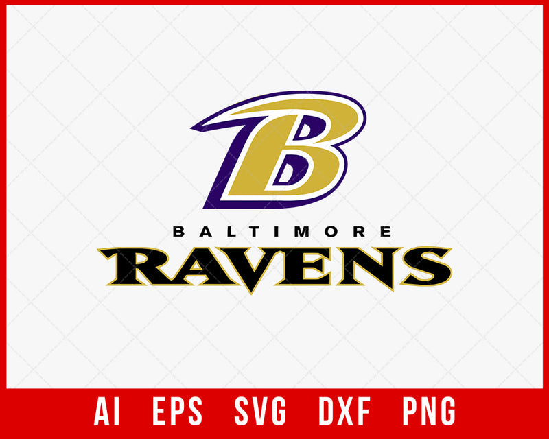 Baltimore Ravens Logo Clipart Silhouette NFL SVG Cut File for Cricut Silhouette Digital Download