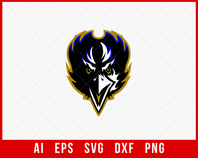 Baltimore Ravens Logo Outline American Football SVG Cut File for Cricut Silhouette Digital Download