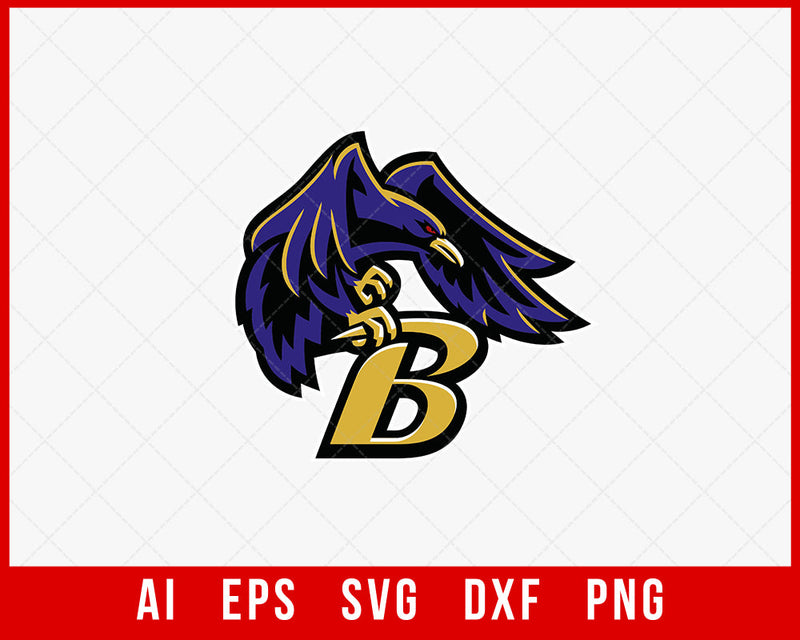 Baltimore Ravens Logo Clipart NFL SVG Cut File for Cricut Silhouette Digital Download