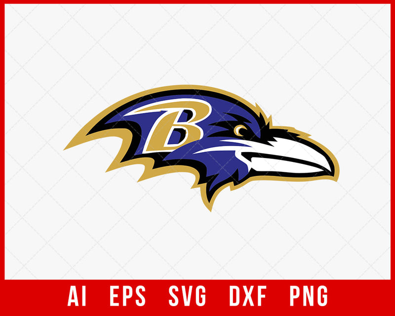 NFL Sports Logo Baltimore Ravens Clipart SVG Cut File for Cricut Silhouette Digital Download
