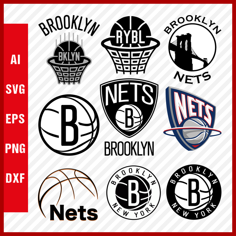Brooklyn Nets NBA Svg Cut Files Basketball Clipart Bundle
