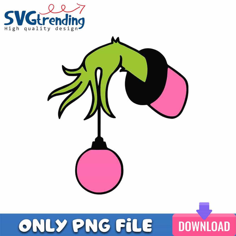 Grinch And Pink Bauble PNG Grinch Christmas PNG Instant Download