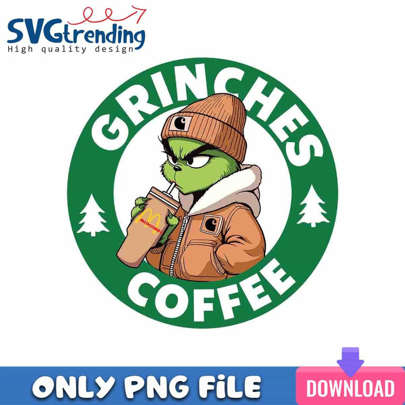 Brown Grinch Bougie PNG Grinch Coffee PNG Instant Download