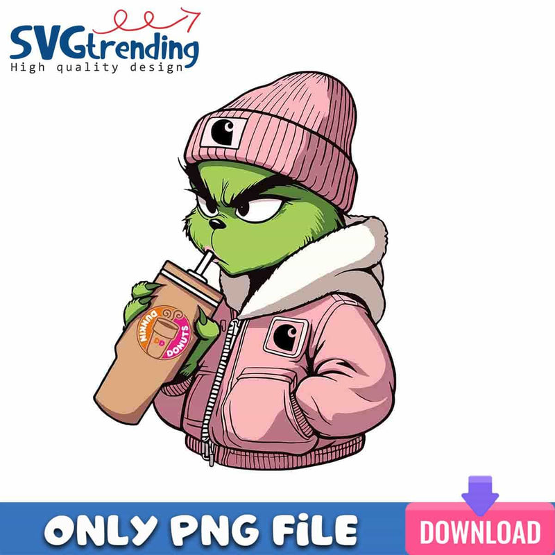 Boujee Grinch PNG Christmas Bougie Coffee PNG Instant Download