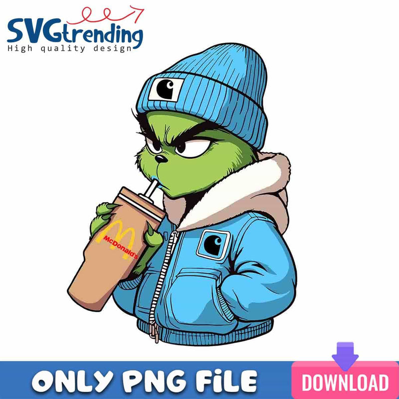 Grinch McDonald Drink PNG Bougie Christmas PNG Instant Download