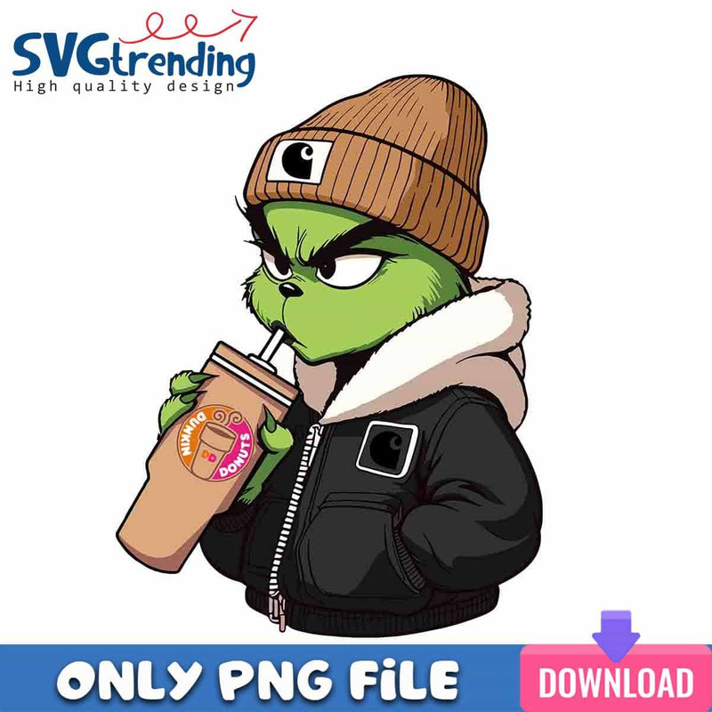 Grinch Dunkin Donuts Drink PNG Christmas Grinch PNG Instant Download