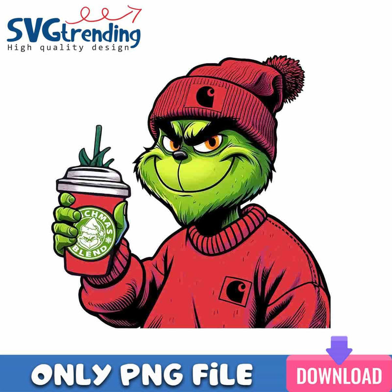 Red Boojee Stanley PNG Grinchmas Blend PNG Instant Download