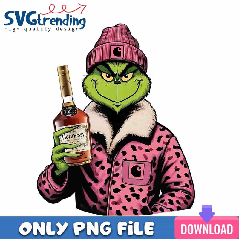 Grinch And Wine PNG Boojee Christmas PNG Instant Download