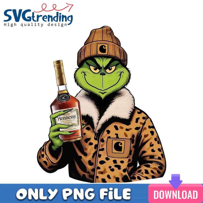 Grinch Drinking PNG Bougie Mean Guy PNG Instant Download