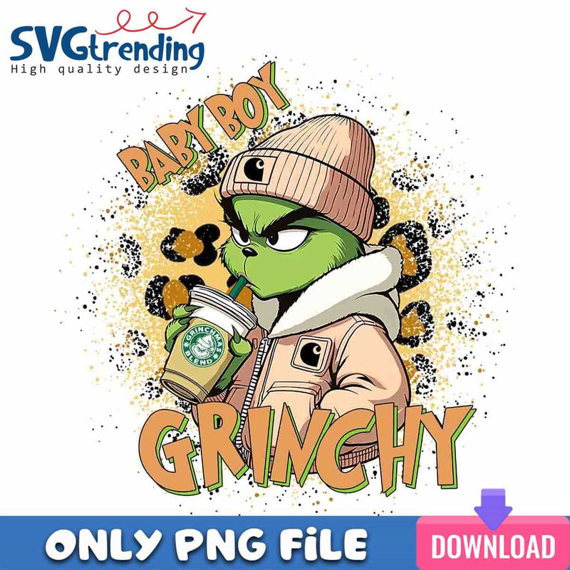 Baby Boy Grinchy PNG Grinchy Christmas PNG Instant Download