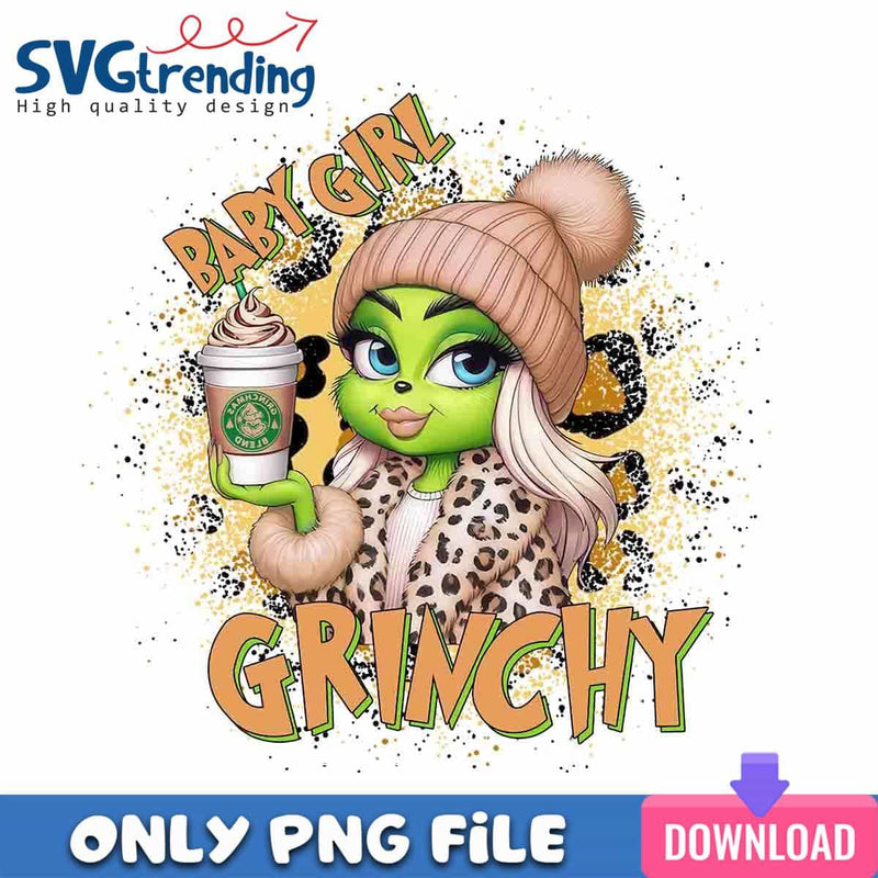 Baby Girl Grinchy PNG Grinchy Bougie PNG Instant Download