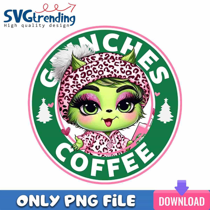 Pink Grinch Baby PNG Baby Grinch Coffee PNG Instant Download