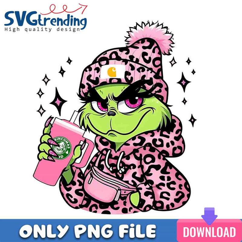 Pink Carhartt Grinch PNG Grinch Coffee PNG Instant Download