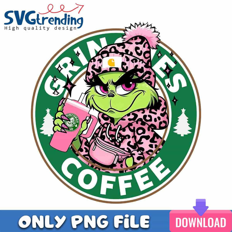 Bougie Pink Grinch PNG Grinch Coffee PNG Instant Download