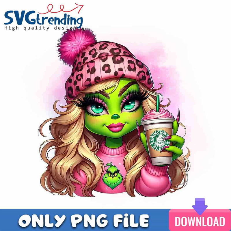 Pink Boujee Girl PNG Grinch Boujee PNG Instant Download