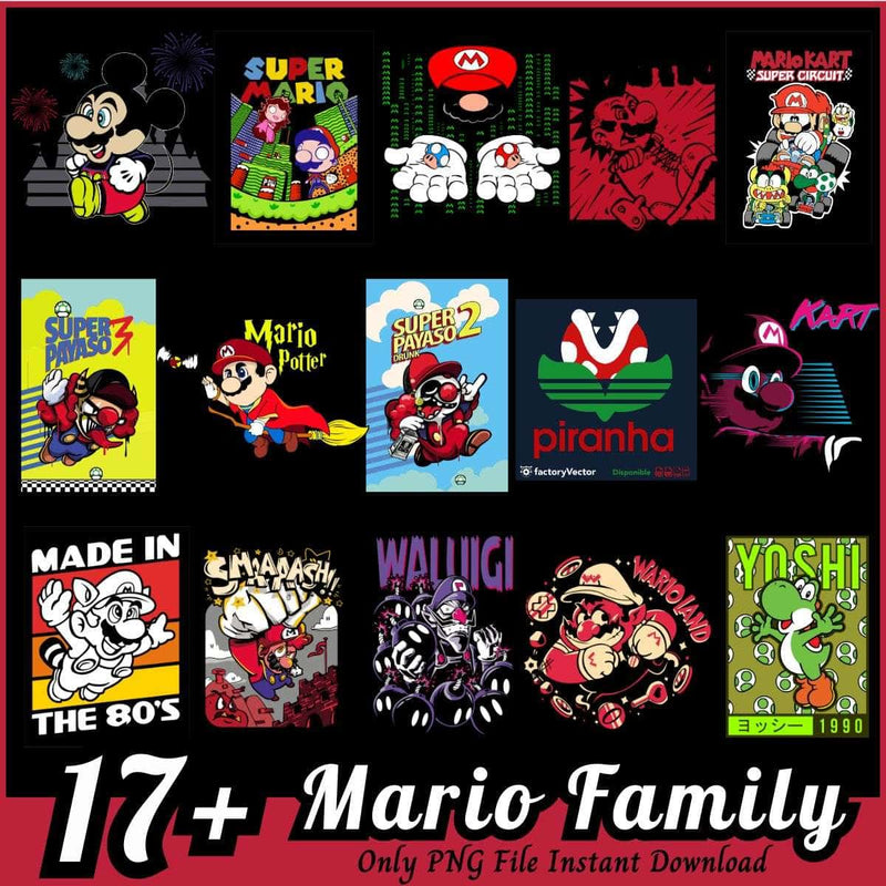 Mario Family Bundle PNG 17+ Mario Kart PNG Instant Download