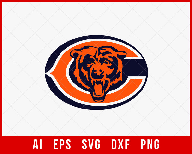 Chicago Bears Quarterback NFL SVG Cut File for Cricut Silhouette Digital Download