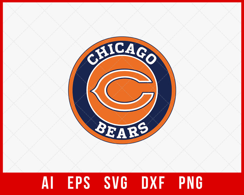 Chicago Bears Logo Design NFL SVG Cut File for Cricut Silhouette Digital Download
