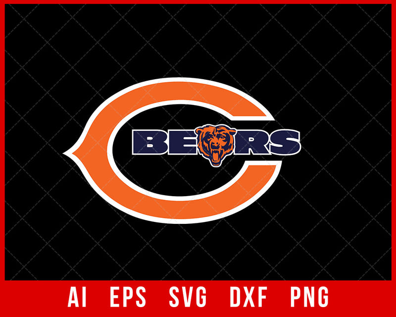 Chicago Bears Logo Clipart NFL Football SVG Cut File for Cricut Silhouette Digital Download