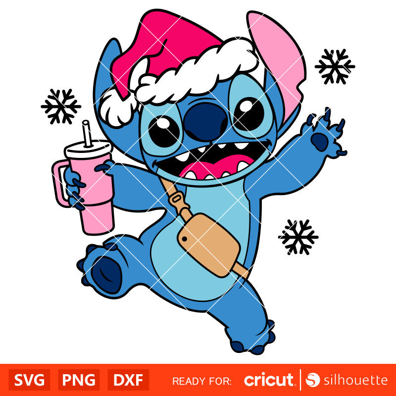 Christmas Stitch Stanley Tumbler Inspired Svg, Christmas Svg, Lilo &amp; Stitch Svg, Disney&nbsp;Svg, Cricut, Silhouette Vector Cut File