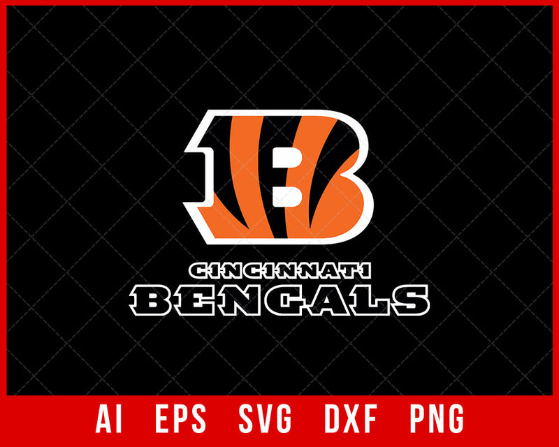 Cincinnati Bengals Logo Outline SVG Cut File for T-shirt Cricut Digital Download