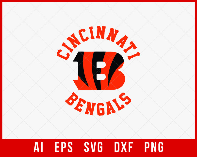 Cincinnati Bengals Tigers SVG Silhouette NFL T-shirt Design SVG Cut File for Cricut Digital Download