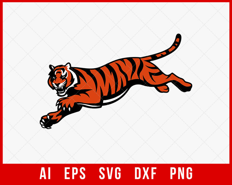 Tigers Clipart Silhouette Cincinnati Bengals NFL T-shirt Design SVG Cut File for Cricut Digital Download
