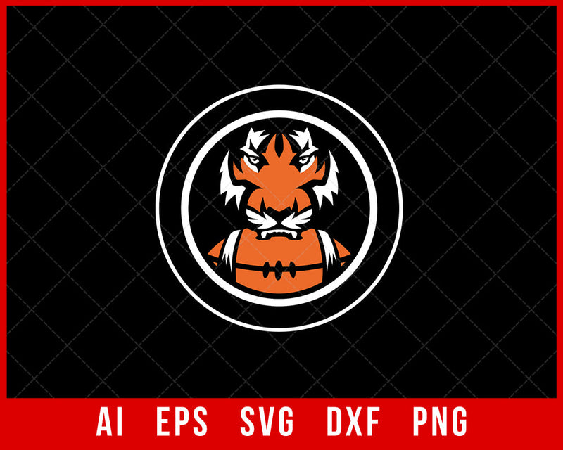 Cincinnati Bengals Logo Clipart SVG Tiger Silhouette NFL T-shirt Design SVG Cut File for Cricut Digital Download