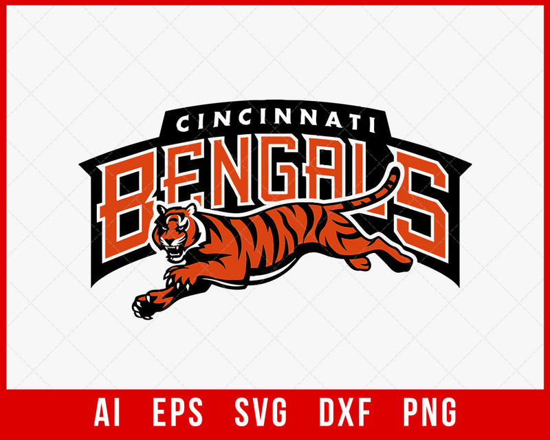 Cincinnati Bengals NFL Team Tigers SVG Cut File for T-shirt Cricut Digital Download