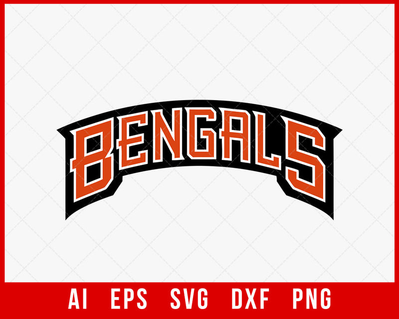 Cincinnati Bengals Logo NFL Team Silhouette T-shirt Design SVG Cut File for Cricut Digital Download