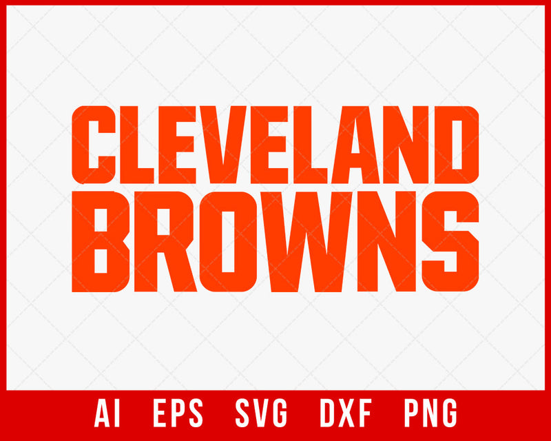 Cleveland Browns Silhouette Clipart NFL T-shirt Design SVG Cut File for Cricut Digital Download