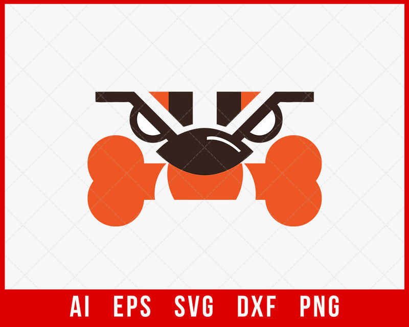 Cleveland Browns Bulldog Silhouette Cameo NFL T-shirt Design SVG Cut File for Cricut Digital Download