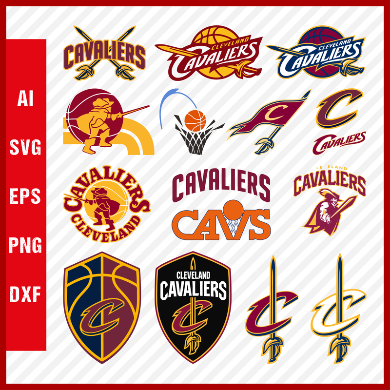 Cleveland Cavaliers NBA Svg Cut Files Basketball Clipart Bundle