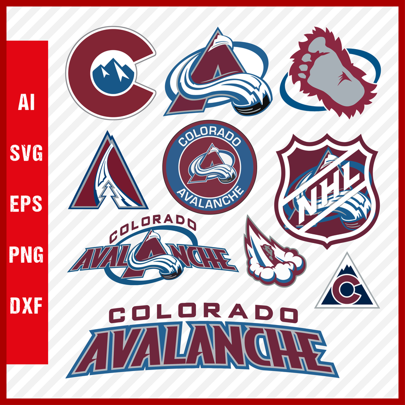 Colorado Avalanche Svg, NHL National Hockey League Team Svg Logo Clipart Bundle