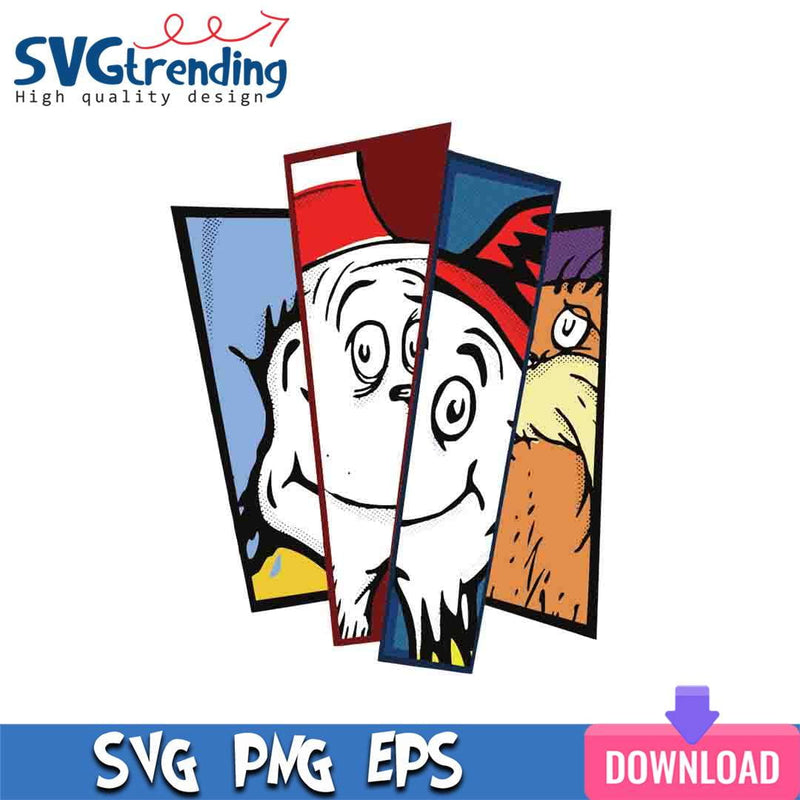 Dr Seuss Friends SVG EPS PNG Files For Cricut Instant Download