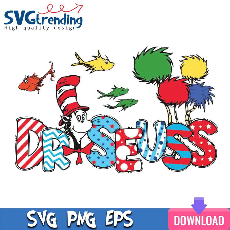 DR Seuss Inspiration SVG EPS PNG Files For Cricut Instant Download