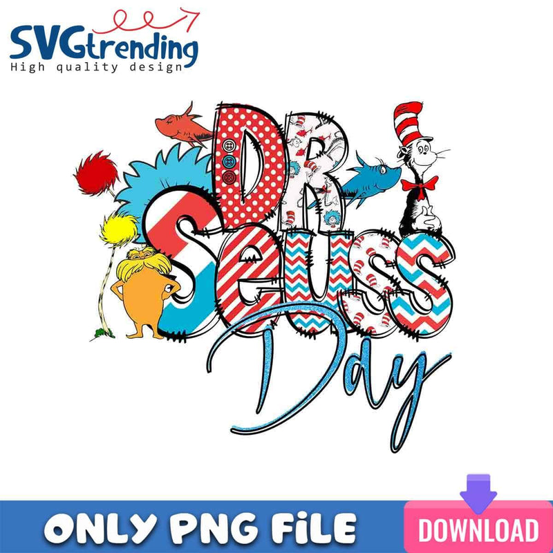 Bright Dr. Seuss Day PNG Dr. Seuss Reading PNG Instant Download