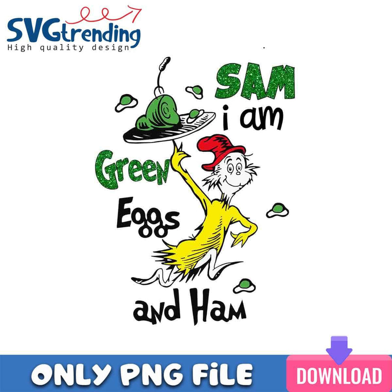 Glitter Green Eggs And Ham PNG DR.  Seuss Day PNG Instant Download