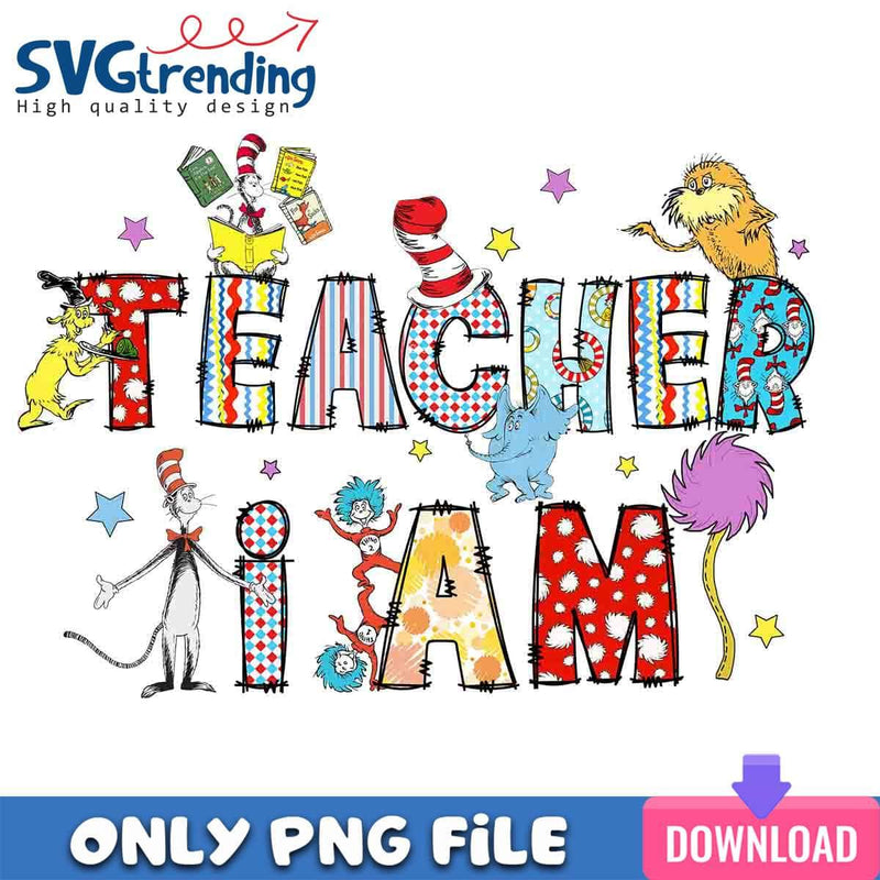 DR. Seuss Teacher PNG DR. Seuss Characters PNG Instant Download