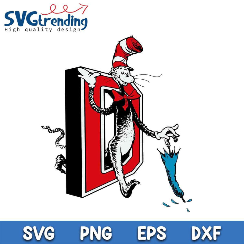 Dr Seuss Funny Cat SVG PNG EPS DXF Files For Cricut Instant Download