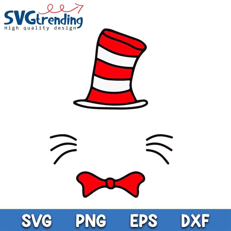 Dr Seuss Hat Costume SVG EPS DXF PNG Files For Cricut Instant Download