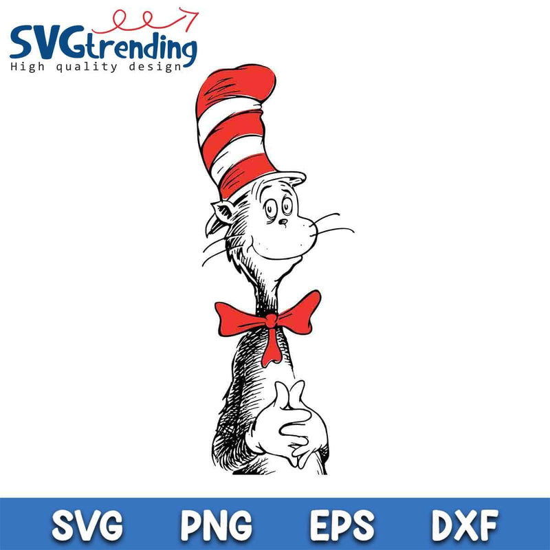 Dr Seuss The Cat Character SVG EPS DXF PNG Files For Cricut Instant Download