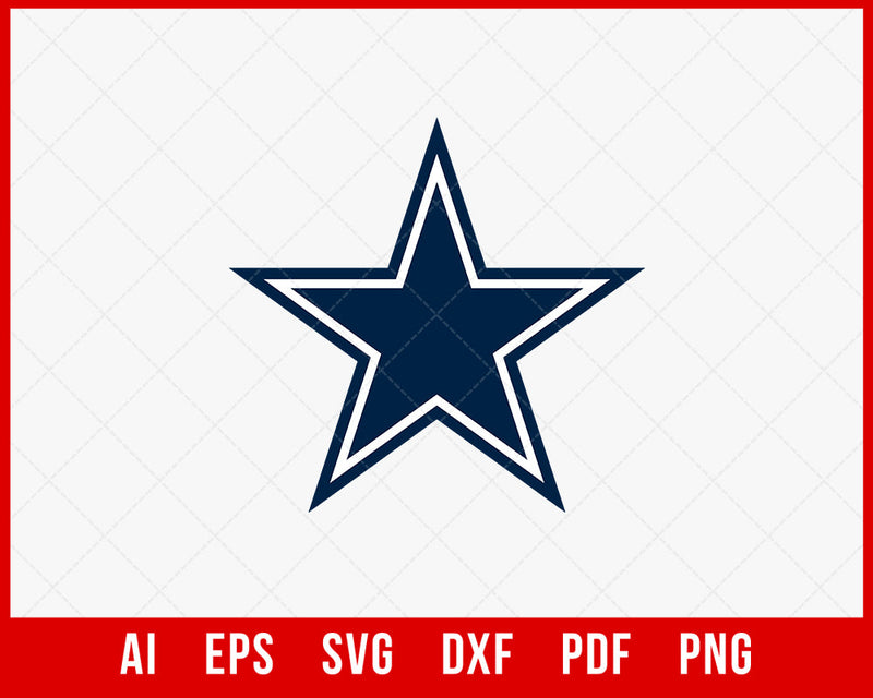 Dallas Cowboys Logo Star Icon Clipart SVG Cut File for Cricut Digital Download