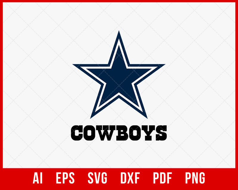 Dallas Cowboys Football Touchdown SVG Cut File for Cricut Digital Download