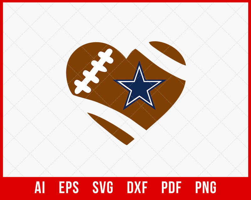 Dallas Cowboys Love Sign Sticker Cutting SVG Cut File for Cricut Digital Download
